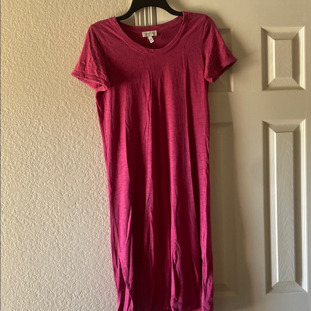 Jessica Simpson Reddish Pink Midi Tee-Shirt Dress